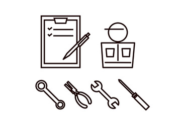 修理に関するシンプルなアイコンセット