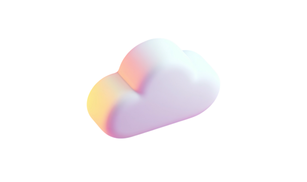 3D rendered fluffy cloud with soft pastel color gradient - Powered by Adobe
