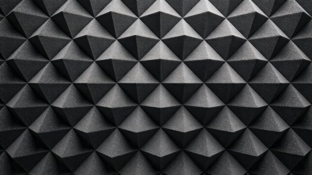 close-up of acoustic foam panels in a recording studio or soundproof room