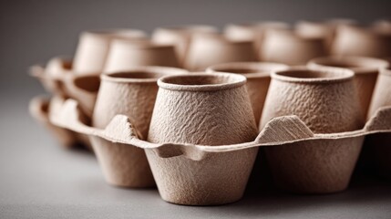 Biodegradable Seedling Pots in a Recycled Cardboard Egg Carton