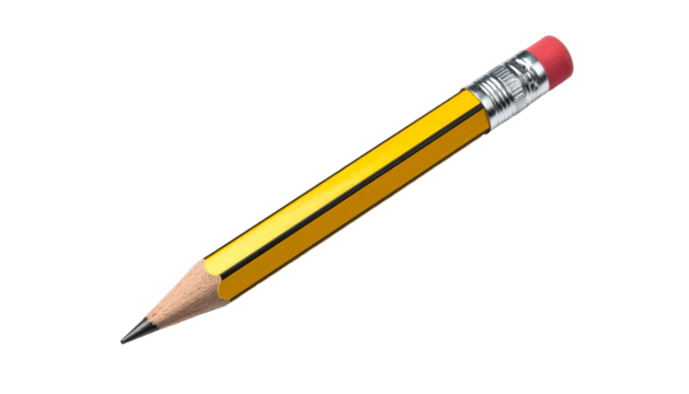 A close-up studio shot of a pencil isolated against a black background