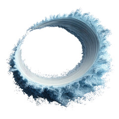 Swirling icy powder creating a circular wave motion