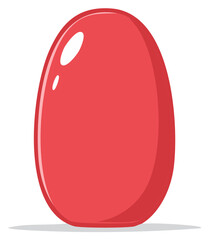 Shiny Red Easter Egg or Jelly Bean Candy Vector Illustration