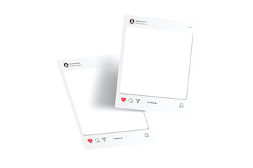 Two social media post templates angled and overlapping