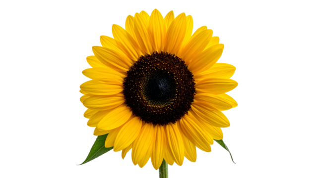 Close-up of a vibrant sunflower, bright yellow petals against a black background - Powered by Adobe