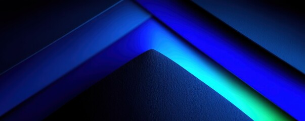 Abstract blue layered background with neon glow lines for tech design and modern digital art
