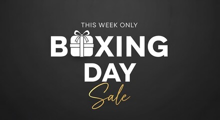 Boxing day sale banner with gift box icon