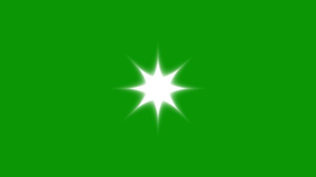 Twinkling cartoon stars and glitter FX, twinkle star glitter sparkle, comic manga flashes, flat smoke bursts, and sparkle pop-up animations, and cartoon shine effects on green screen 4k video