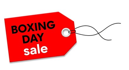 Boxing day sale red tag isolated on white background