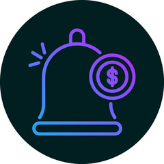 Payment notification icon for weather, website, application, printing, document, poster design, etc