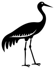 Obraz premium Elegant silhouette of a majestic crane standing gracefully with slender legs and a long neck