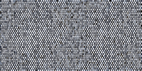 Abstract perforated metal sheet background with distressed dark gray texture
