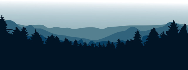 mountain landscape with clouds, mountain landscape in the morning, mountains in the morning, mountains in the fog, christmas banner a sleigh with reindeer vector illustration