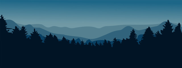 mountain landscape with clouds, mountain landscape in the morning, mountains in the morning, mountains in the fog, christmas banner a sleigh with reindeer vector illustration