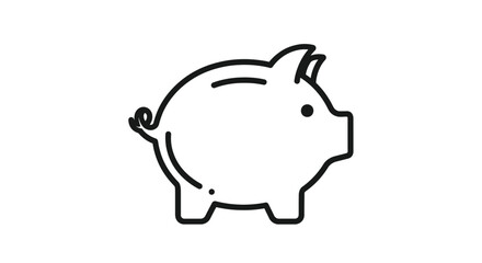 Obraz premium Simple outline icon of a piggy bank symbolizing savings and finance