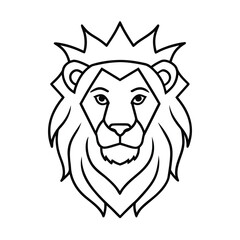 Wild lion head mascot vector illustration for a powerful animal tattoo design