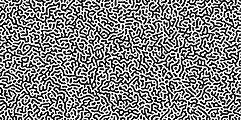 Organic seamless patterns with rounded lines Diffusion reaction background. Monochrome background of natural organic forms motion. Overlay template abstract Turing organic wallpaper background.