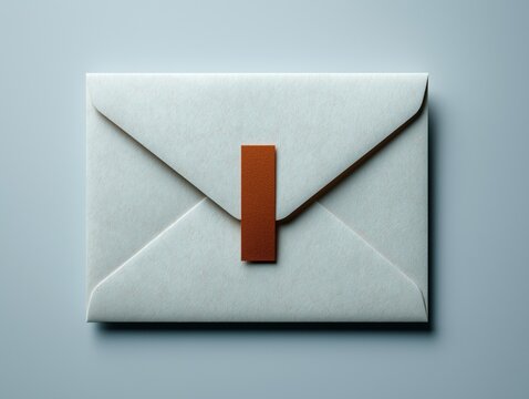 Elegant invitation envelope with modern brown seal, perfect for business correspondence, announcements, or stylish personal messages, clean minimalist design