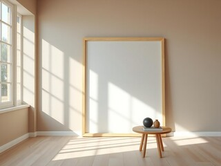Sunlight streams through window illuminating a blank canvas on an easel