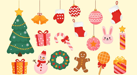 Festive Christmas Ornaments and Decorations Collection for Holiday Season.