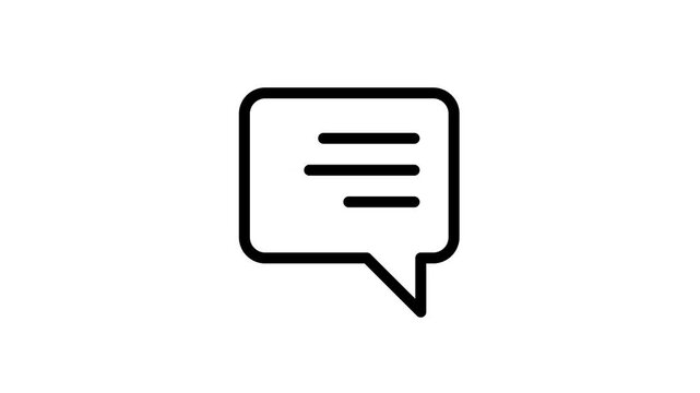 Chat Bubble Icon with Loop Animation 4K Transparent Background