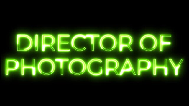 Director Of Photography Text Neon Typography Animation