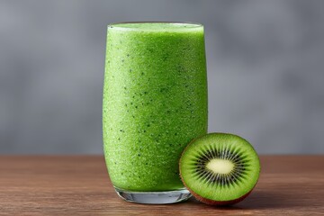 Refreshing green smoothie made with spinach and kiwi for a healthy boost. Veganuary Day