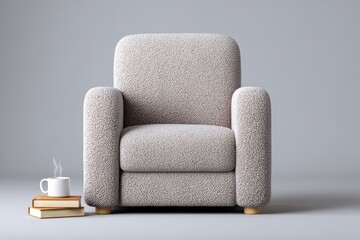 Cozy armchair adorned with a soft blanket inviting relaxation in a serene living space. Dry January