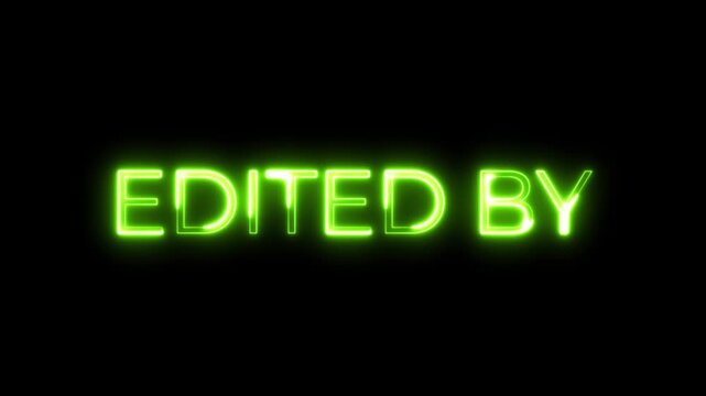 Edited By Neon Typography Animation