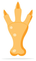 Obraz premium Stylized orange dinosaur or bird footprint illustration prehistoric animal track mark design