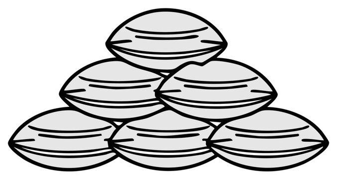 Stack of Gray Sandbags Protection Barrier Flood Defense Vector Illustration