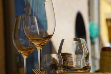 Boats at the pier of the harbor town