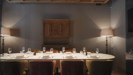 Elegant dining setup for special gatherings in a cozy restaurant