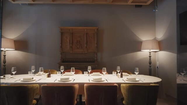 Elegant dining setup for special gatherings in a cozy restaurant