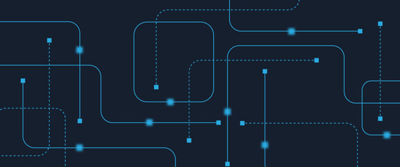 Abstract digital AI circuit board background with tech icons. Digital technology motherboard texture design. Engineering circuit board concept for poster, header, banner, website, presentation