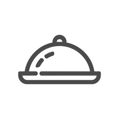 Food Cloche Serving Tray Vector  Icon on White Background Vector Art Illustration on white background.