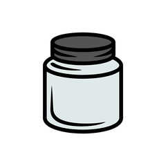 Storage jar Icon on White Background Vector Art Illustration on white background.