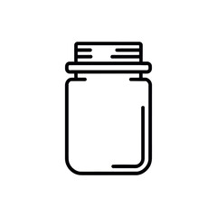 Storage jar Icon on White Background Vector Art Illustration on white background.
