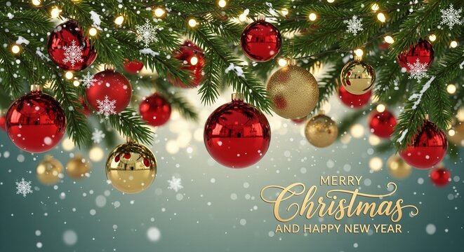 christmas and happy new year greeting cards - Powered by Adobe