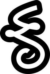 Line bold element set, curve, swirl, wave