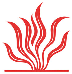 Naklejka premium Vibrant Red Abstract Flames or Plant Leaves Minimal Vector Design Element