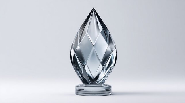 Elegant crystal award on a white background, perfect for achievement recognition