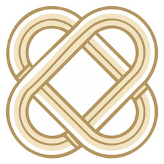 Abstract knot symbol with curving lines in elegant geometric design.