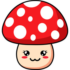 Cute Cartoon Mushroom Character Illustration