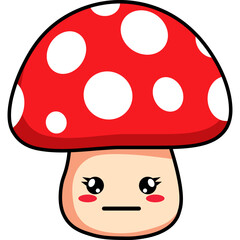 Cute Cartoon Mushroom Character Illustration