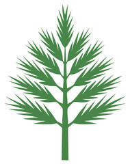 Naklejka premium Stylized green pine fir tree geometric vector illustration evergreen plant design