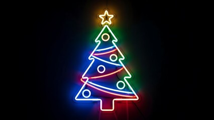 Neon Christmas Tree - A Festive Holiday Celebration.