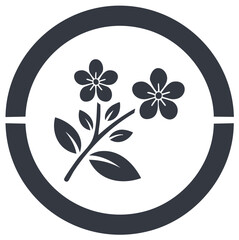 Floral Element Circle Frame Decorative Design Delicate Flower Blossoms Round Border Ornamental Decoration