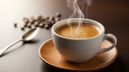 Enjoy a steaming cup of coffee to start your morning, relax, or celebrate a business deal in style with this professionally styled coffee scene