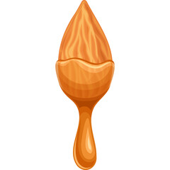 Watercolor Painting Brush With Orange Wood Handle And Bristles Detailed Illustration Isolated On Transparent Background